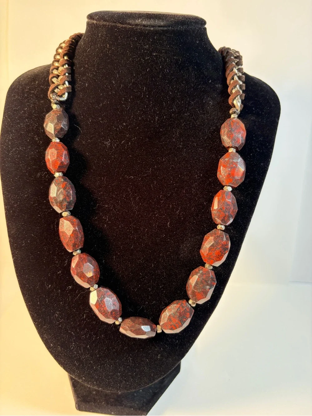 J. Jill Faceted Red Bead Necklace with Accent Chain